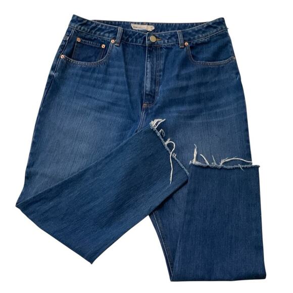 Asos Jean Womens 14 Low Rise Straight Whiskers Dark Wash Casual Streetwear Denim - Picture 3 of 9